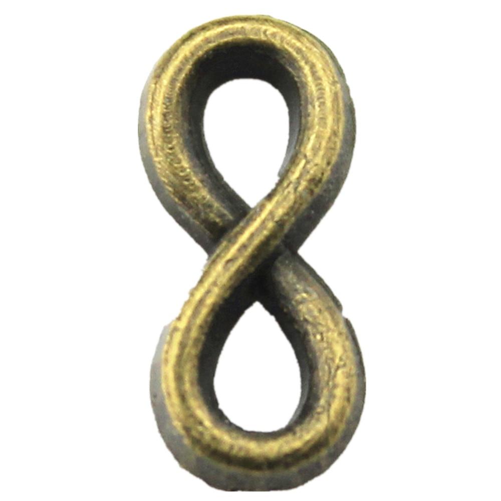 

40 шт., подвески в виде бесконечности, компоненты ювелирных изделий, аксессуары, античная бронза, цвет цинкового сплава 12X5 мм