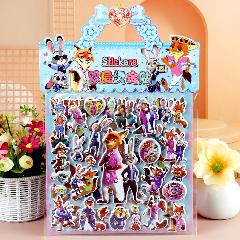 Children's Cartoon Double-layer Three-dimensional Bubble Sticker