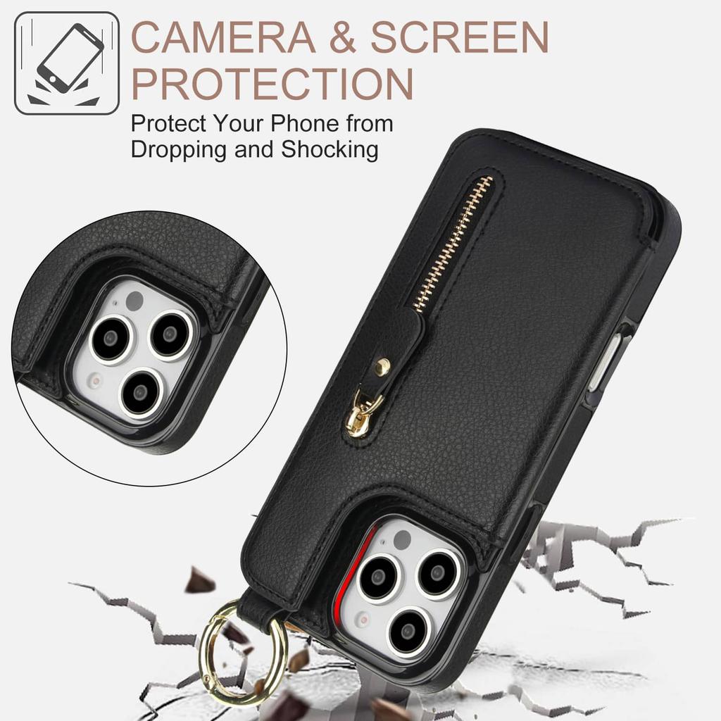 For iPhone 16 15 14 13 12 11 Pro Max 13 12 Mini X XS Max XR SE Wallet Case with Card Holder,Premium Leather Magnetic Clasp Cover