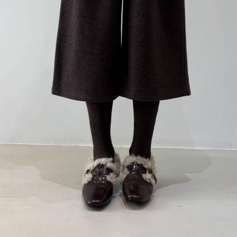 Retro Fleece-Warmschuhe mit Schnalle – Neue Damenschuhe