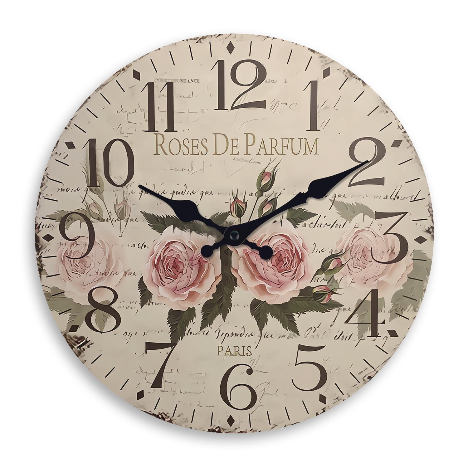 High-Quality Retro High-Quality “Roses High-Quality De High-Quality Parfum” High-Quality Pattern High-Quality Wooden High-Quality Wall High-Quality (as the picture,10 Inches)