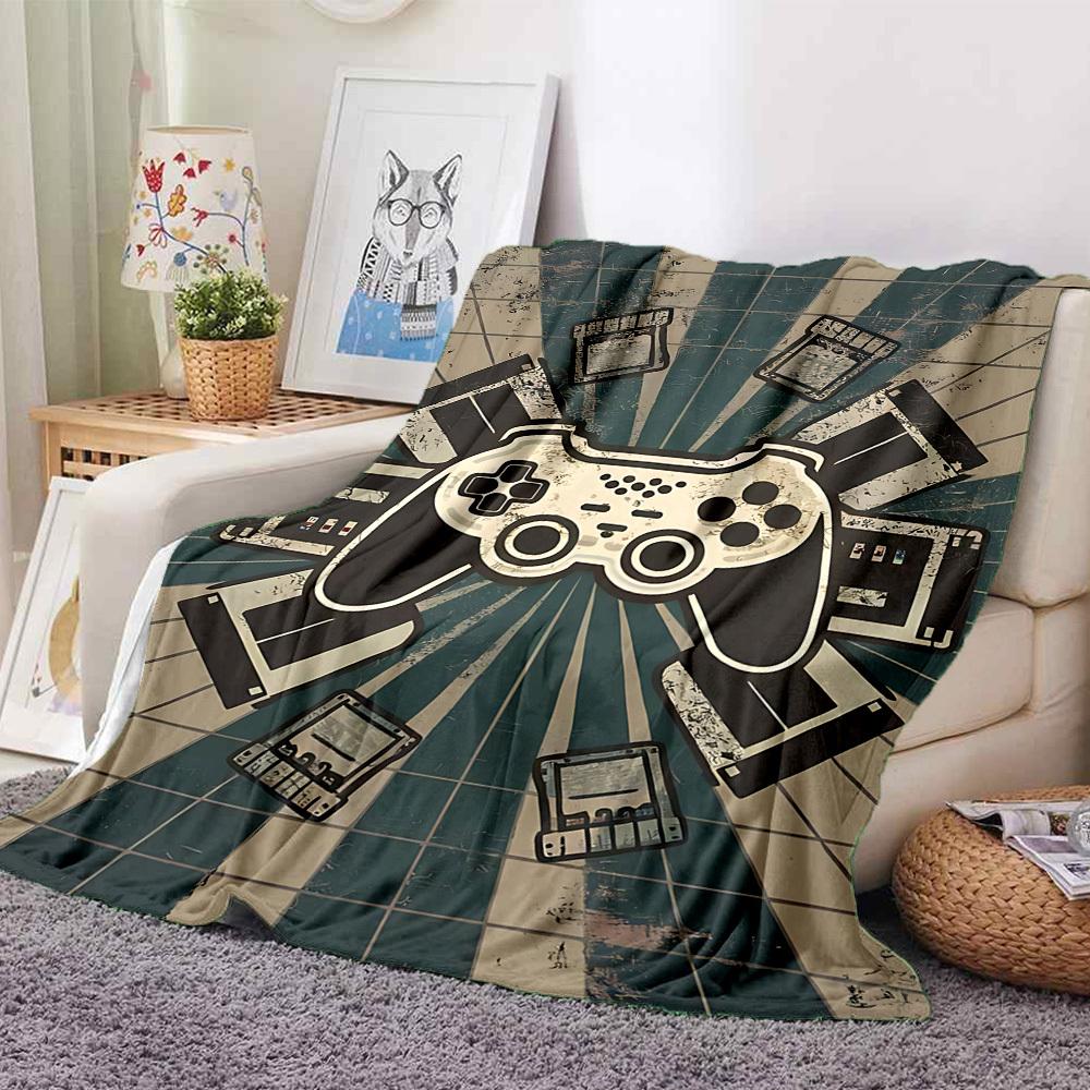 1pc Gamer Console Blanket, Lightweight Flannel Throw Blanket for Sofa, Bed, Travel, Camping, Living Room, Office, Couch060