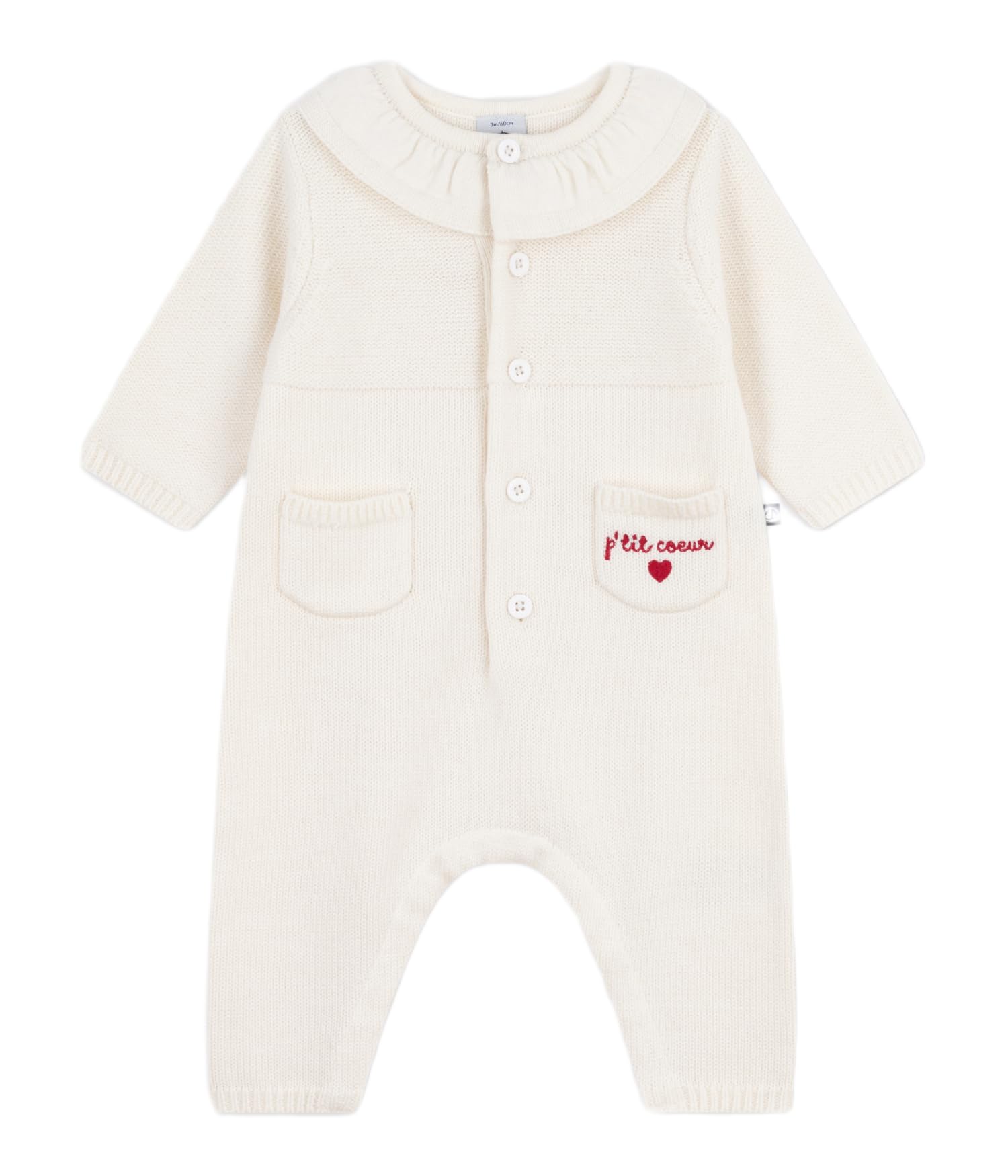 

Petit Bateau Jumpsuit 6 Months A0EL5, Off-White, 67cm,