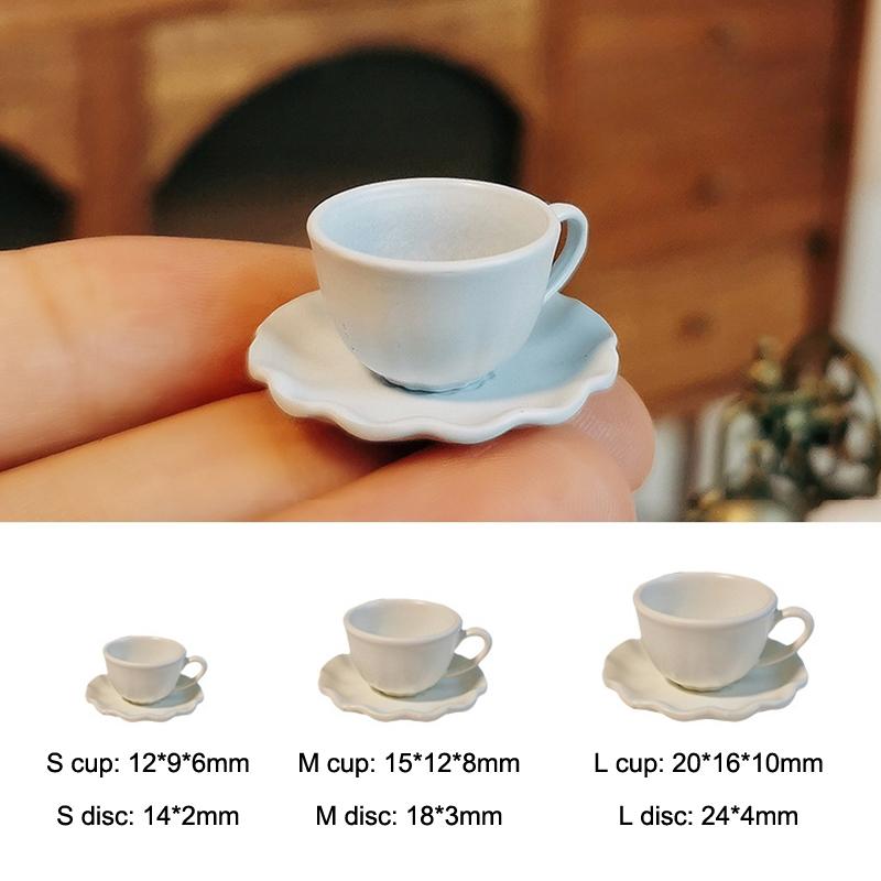 2Pcs Mini Cup Drinks Model Toys Miniature Dollhouse Dessert Latte Coffee Mug Dish Set Doll Accessories Kids Gift