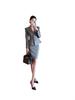 Gray Salt-Style Women's Professional Two-Piece Suit Skirt Set