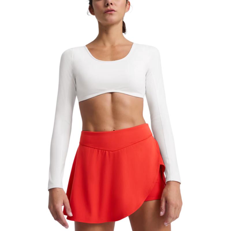 Puma X Pamela Reif Kollaboration FW24 Komfortabel Modisch Vielseitig Langärmliges Cropped Top Damen Tops Weiß 526818-02