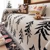 Luxury Pine Printed Chenille Sofa Towel All-Season Non-Slip Sofa Cover With Tassels Double Face Usable Wear-Resistant Home Decor