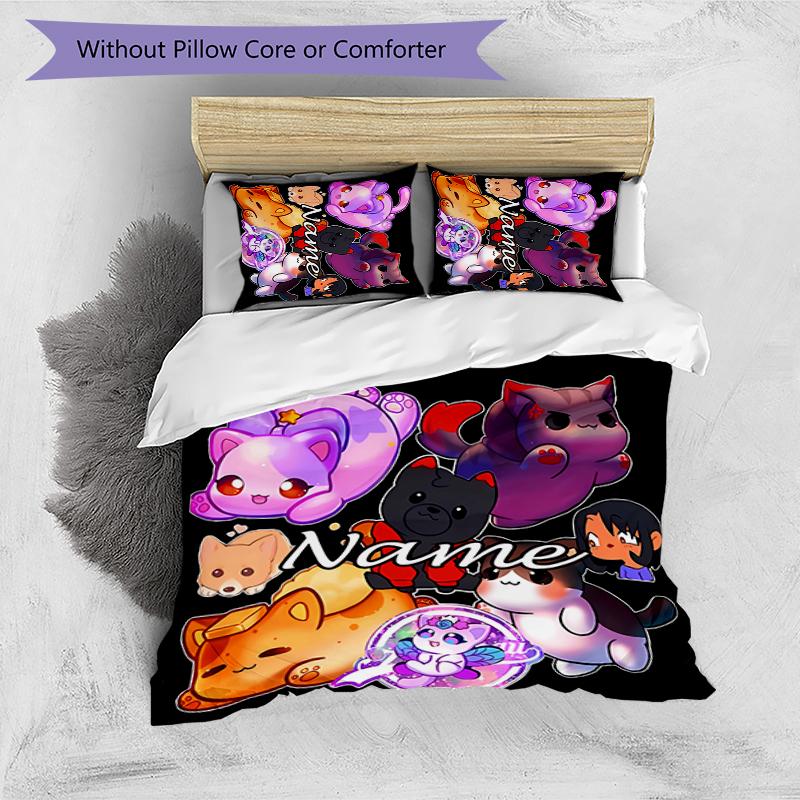 Set Biancheria da Letto Aphmau Personalizzato con Nome 3 Pezzi Copripiumino Chiusura Include 1 Copripiumino & 2 Federe per Tutte le Stagioni Decorazione Camera da Letto