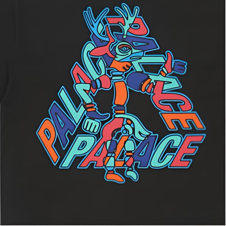 Palace FW21 Ultimo Collection B-Sans Triangle Logo Print Round Neck T-Shirt Unisex Tops Black P21TS002