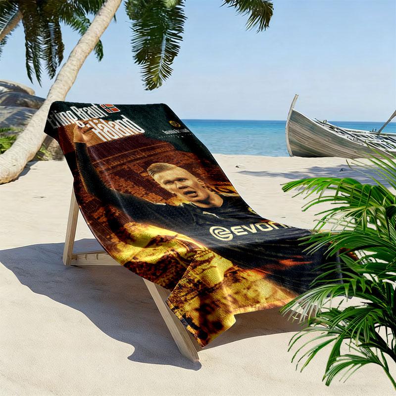 Football star Print Beach Towel, Large Soft Quick Dry Towel for Beach Camping Swimming