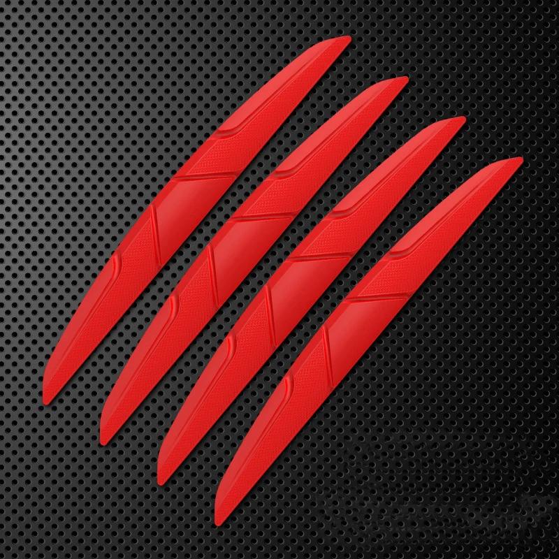 4PCS Silicone Car Door Protector - 14.8X1.6CM Anti-Collision Bar for Edge/Mirror, Self-Adhesive Strip