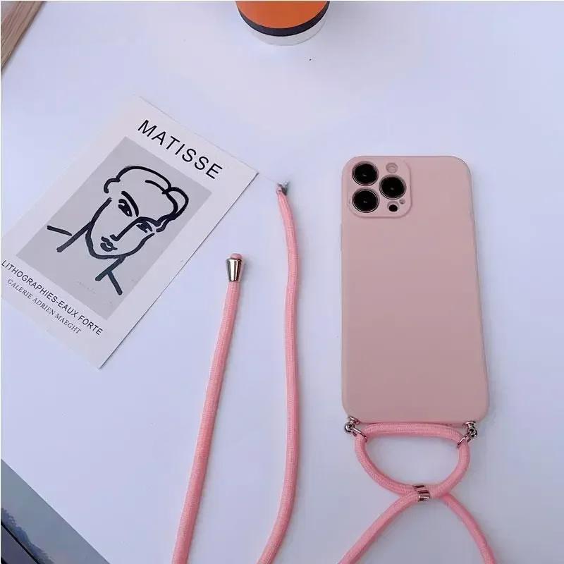 

Для POCO X7 Pro мягкий ремешок через плечо ожерелье шнур цепочка TPU чехол для Xiaomi Poco X7pro POCOX7pro Redmi Turbo 4 силиконовый чехол POCO X7 Pro розовый