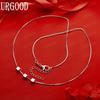 925 Sterling Silver Minimalist Niche Small Square Necklace - Banquet Gift Jewelry