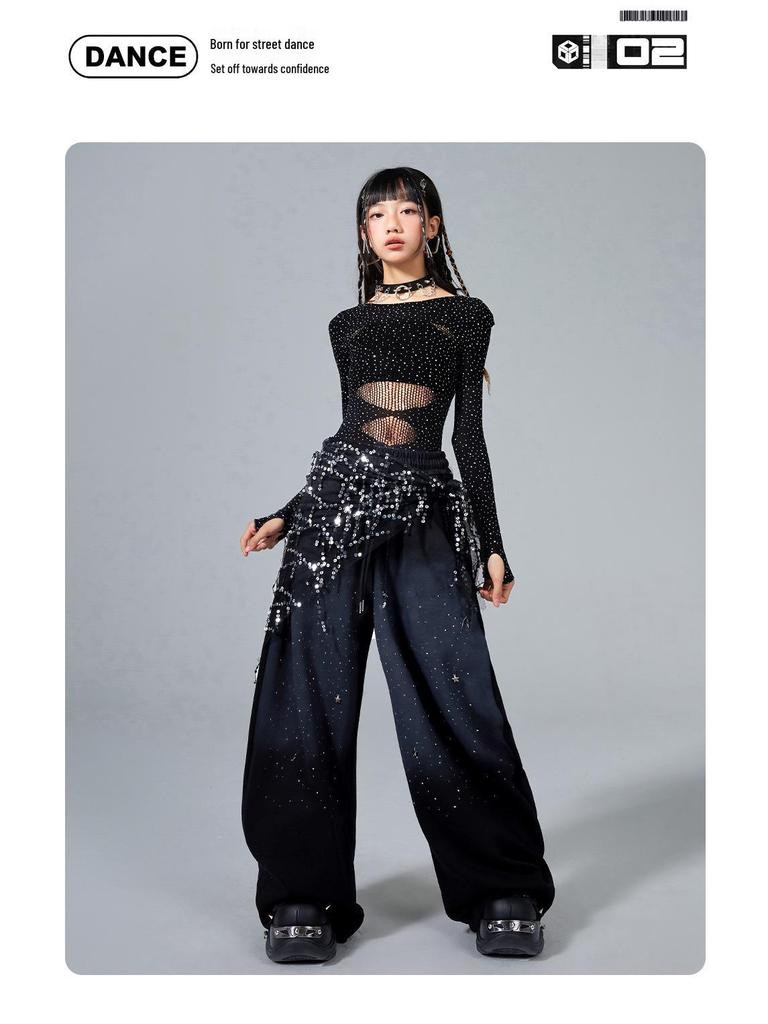Trendy Kids' Jazz Dance Clothing: Cool Fashion for Girls' Group Performances & Festive Shows