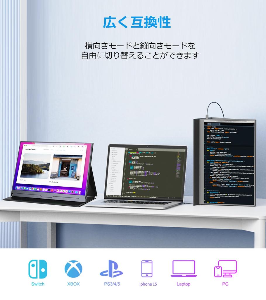 Mobile Monitor Inch QHD HDR IPS LCD Panel Is NTSC VESA Compatible HDMI Port Compatible with Laptop PC Xbox Mayfee! 13.3 2.5K, 2560×1600 72% PS5/4 Etc.
