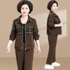 Spring Corduroy Sportswear Set for Middle-aged Women - 2025 Style Two-Piece Jacket Outfit