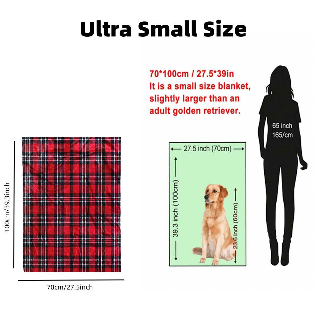 Classic Tartan Plaid Throw Blanket - Bright Red with Black & White Checkered Pattern, Symmetrical Traditional Design, Soft &