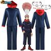 Itadori Yuji Cosplay Anime Jujutsu JJK Itadori Yuji Disfraz de Cosplay Peluca Chaqueta Pantalones Uniforme Disfraces de Halloween