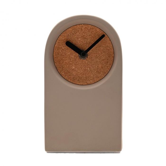 Interval Porcelánové a korkové stolní hodiny - Taupe