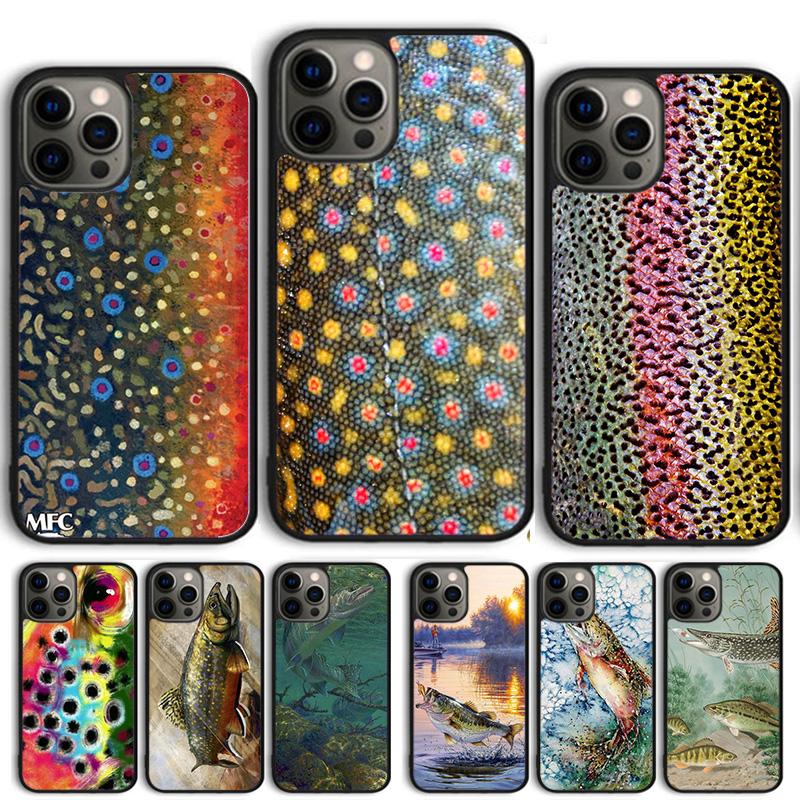Regenbogenforellen-Fischerei-Haut-Handyhülle Für iPhone 17 Air 13 12 14 15 16 Hülle Für Apple Pro Max 6S Plus Coque