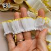 1M Lace Ribbon Sheer Chiffon Elastic Ruffle Ribbon Lace Trim for Dress Diy Apparel Sewing Fabric Wedding Party Accessories New