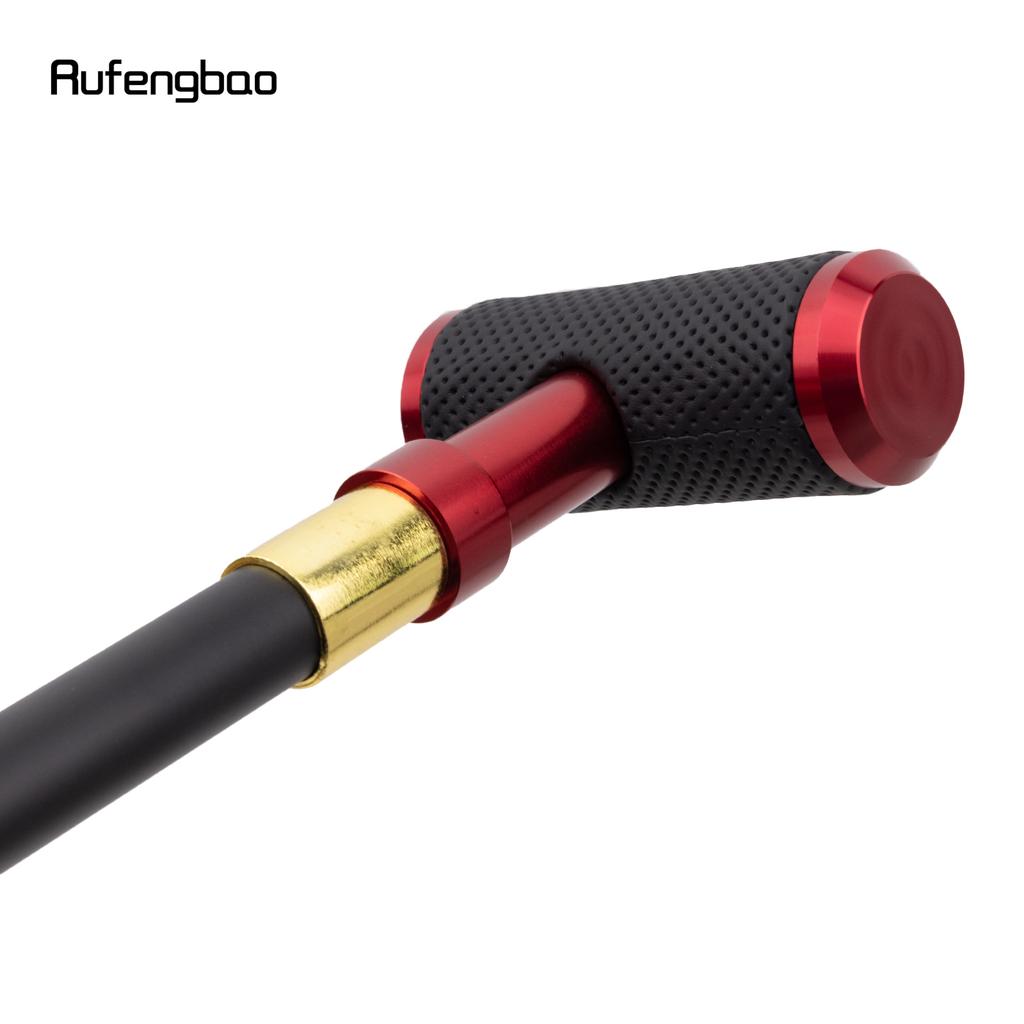 Red Leather Cylinder Silver Walking Cane Fashion Decorative Walking Stick Gentleman Elegant Cosplay Cane Crosier 94cm