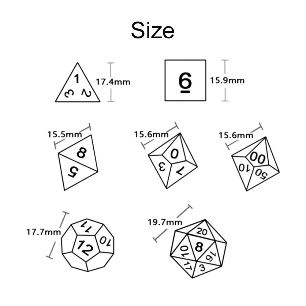 DND Dice Set Rainbow Polyhedral Dice 7pcs Game Dice for Board Game Accessories
