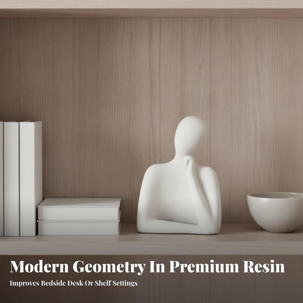 Abstract Human Figurine Artistic Seated Figure Statue Compact for Entryway Table