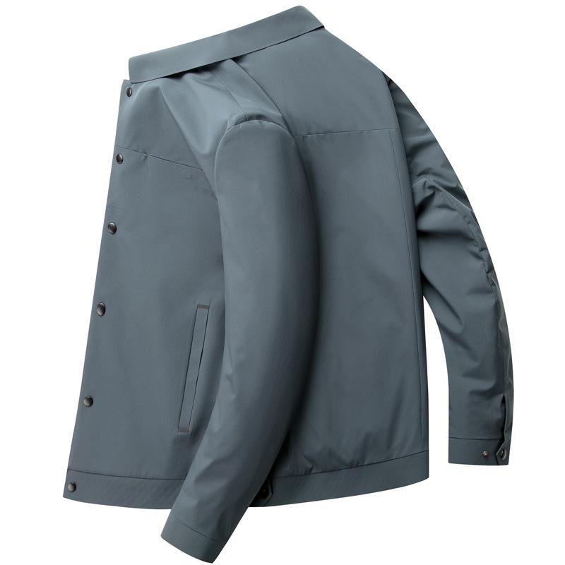 Autumn New Men's Jacket Korean Version of Casual Fashion Trend Lapel Top Middle-aged Thin Coat Men