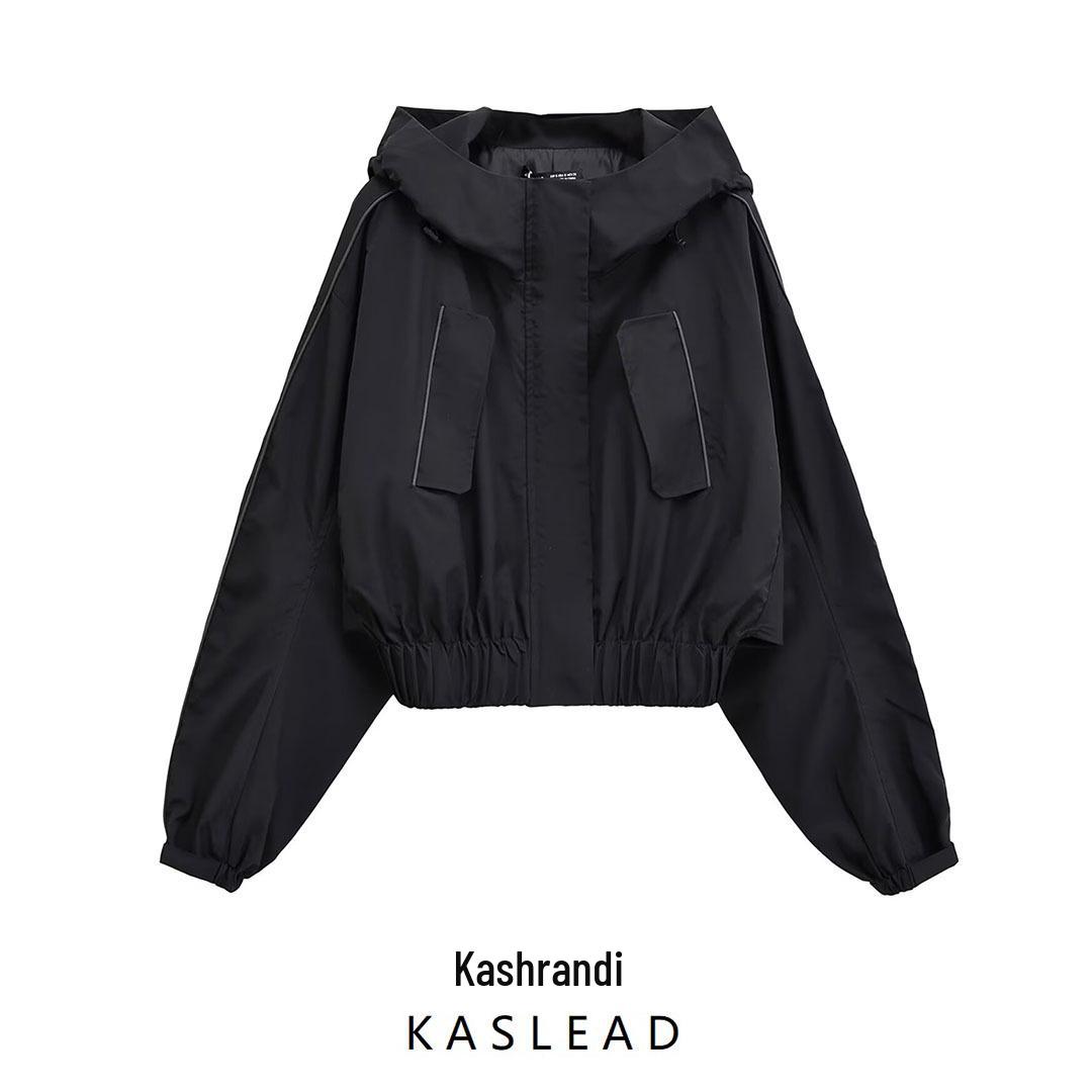 

2024 Autumn Women s European & American Style Versatile Loose Hooded Windbreaker Small
