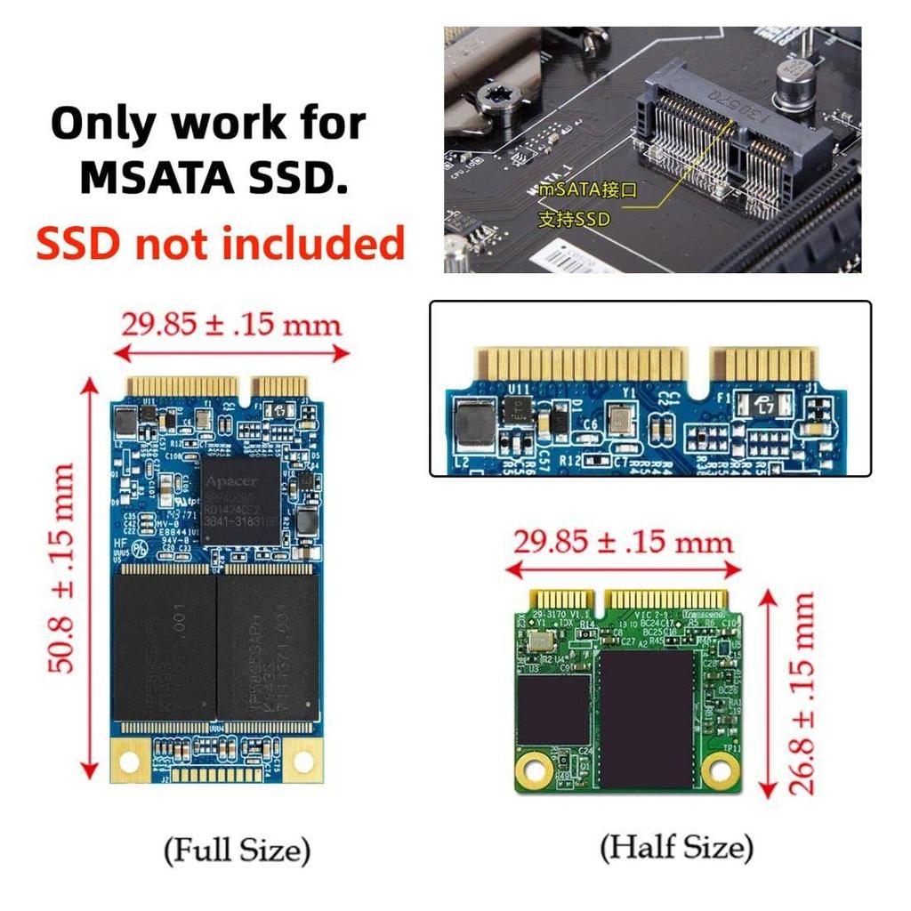 NGFF Key to 50mm Mini mSATA SSD Hard Disk PCBA M.2 B/M PCI-E 18+8