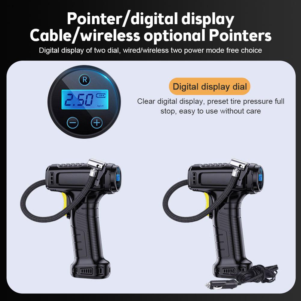 Pompă de aer pentru mașină Pompă gonflabilă pentru anvelope fără fir/cu fir Compresor portabil de aer pentru mașină pentru bicicletă auto