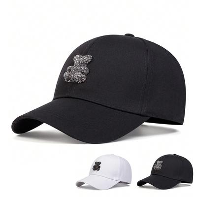 Unisex Little Bear Decoration Snapback Baseball Caps Spring and Autumn Outdoor Adjustable Casual Hats Sunscreen Hat Golf Cap