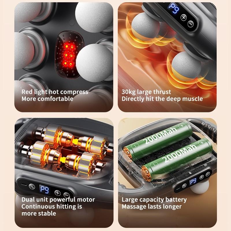 6 Heads High Frequency Vibrate Relaxation Body Massaging Machine Electric Massage Gun Handheld Deep Tissue Percussion Massager