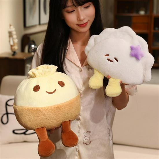 Cute Dumpling Plush Toy Cushion - Jiaozi Doll for Girls