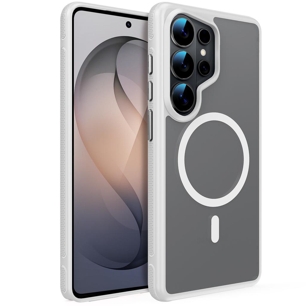 case for Samsung S26 plus ultra Matte skin texture semi transparent Magnetic protective cover Wireless Charging Anti-Fingerprint