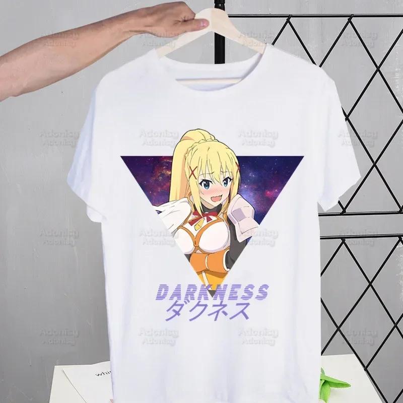 KonoSuba Megumin Kono Subarashii Kazuma Tshirts Men Shirt Harajaku Mens Clothing Summer Streetwear Casual Tee Short Sleeve Tops