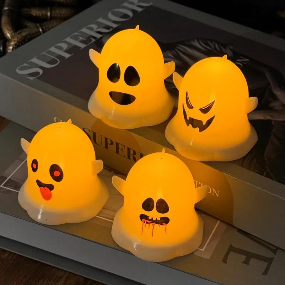Plastic LED Candle Light Portable Ghost Hanging Ornament Halloween Ghost Lamp  Yard Decor