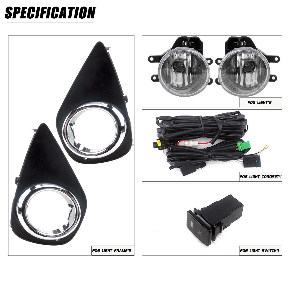 Fog Light Kit for 2014-2017 Toyota Yaris: Headlight and Bumper Daytime Running Lights Assembly