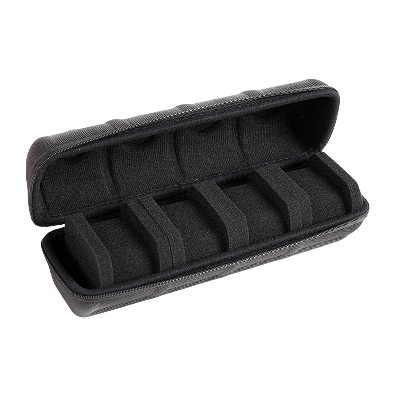 

Мужской портативный органайзер для часов с 5 слотами, прочный дорожный футляр для часов с подушкой