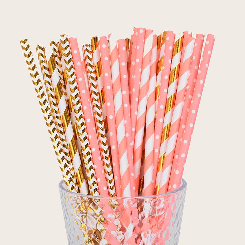 Eco-Friendly Disposable Decorative Paper Straws for Beverages and Desserts