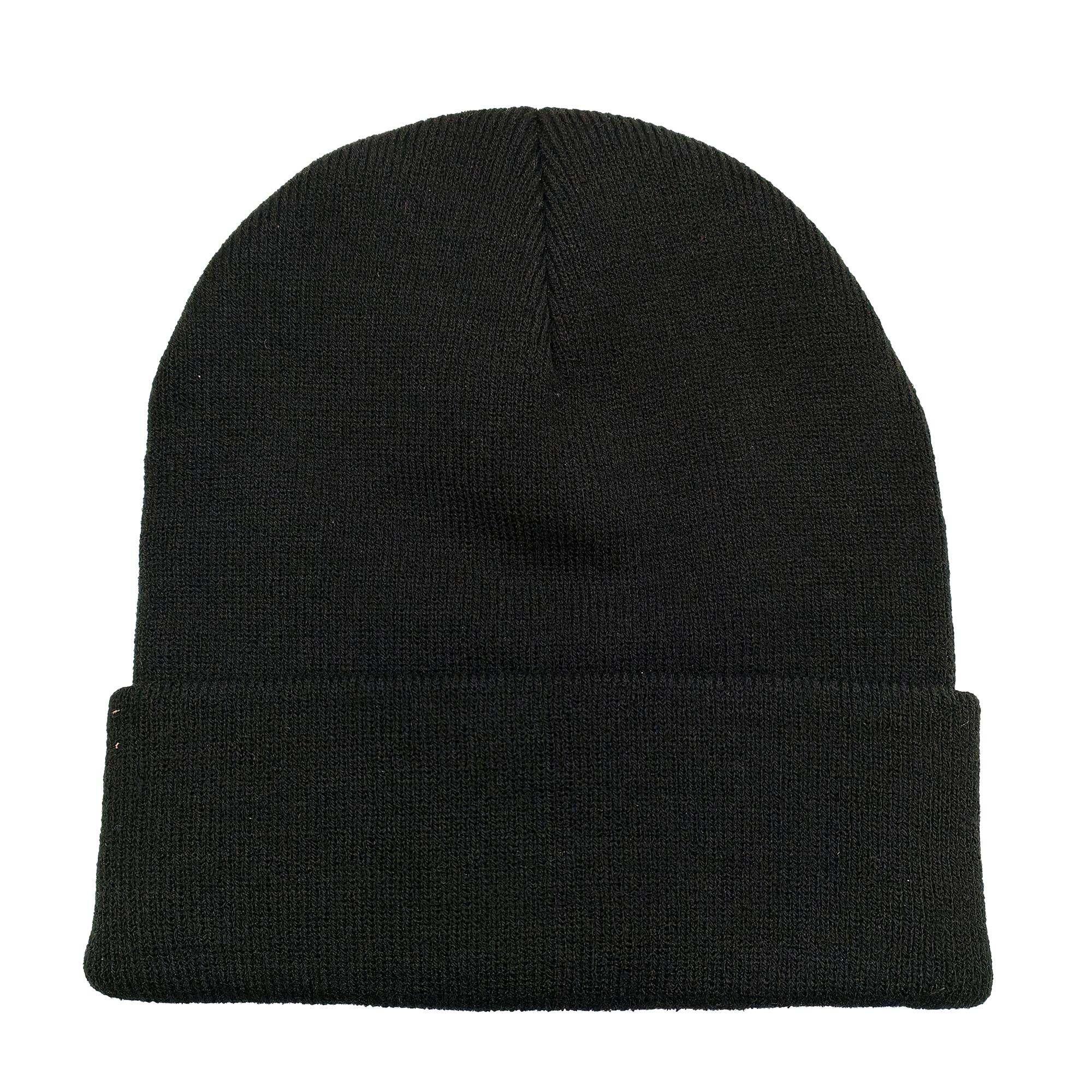 OEM Wholesale Custom Silver Embroidery Acrylic Knitted Cuff Fold Manufacturer Outdoor Casual Winter Beanie Warm Adult Unisex Adult Size чёрный