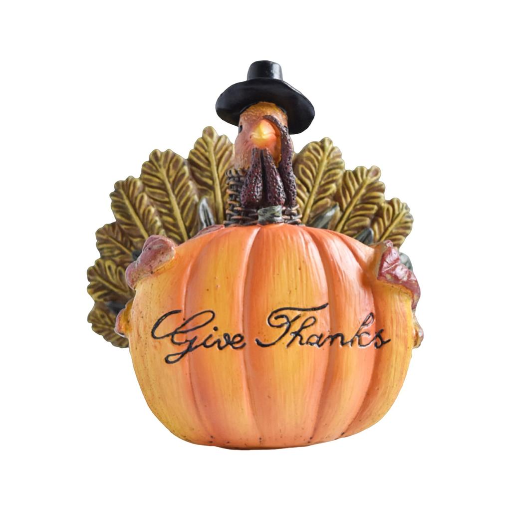 Thanksgiving Decorations Festival Ornaments Scarecrow Turkey Pumpkin Resin Crafts Home Statues
