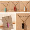 Wire Wrapped Hexagon Pillar Necklace Bullet Point Shaped Pendant Necklace Natural Stone Pendant Clavicle Chain Necklace
