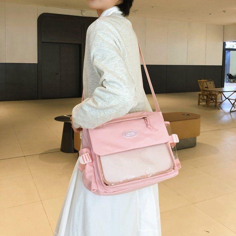 New Y2K Cute Ita Bag Large Capacity Shoulder Bag Messenger Bag Lolita Girls Transparent Crossbody Bag DIY Display Casual Handbag