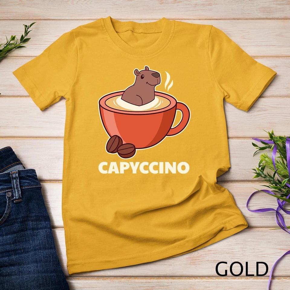 Capyccino - Cute Capybara In Cappuccino For Coffee Lover Unisex T-shirt 4 4XL