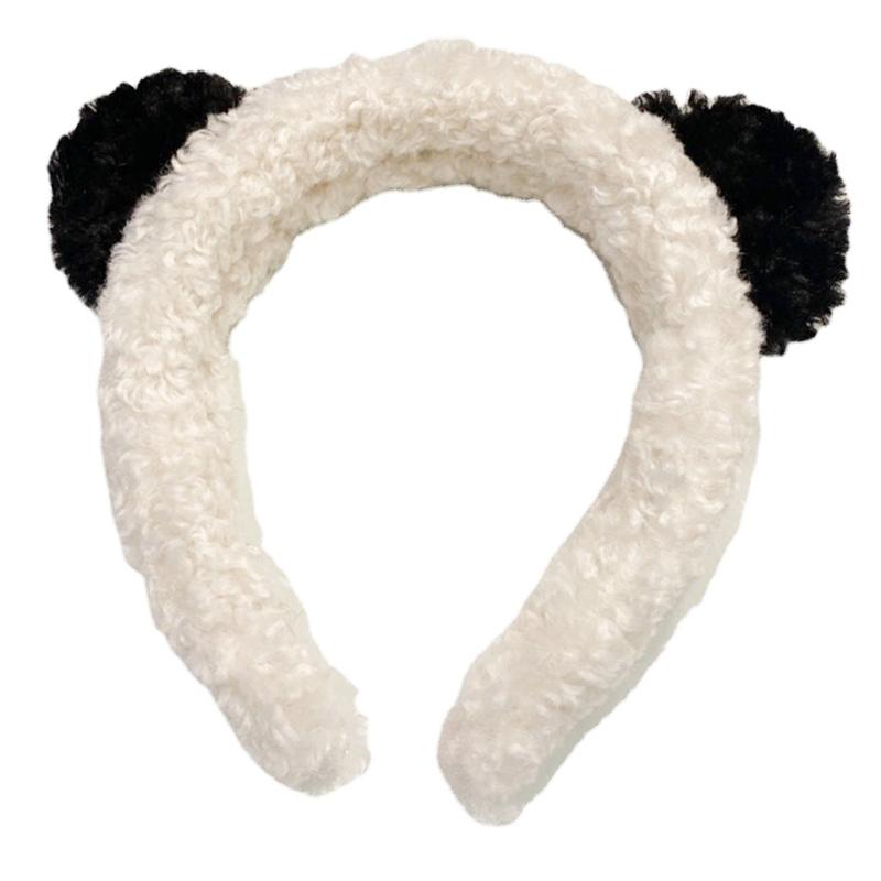 Plüsch-Panda-Form Haarspange/Haargummi/Stirnband Weihnachten Karneval Haargummi für Damen Teenager beim Fotografieren Rutschfest
