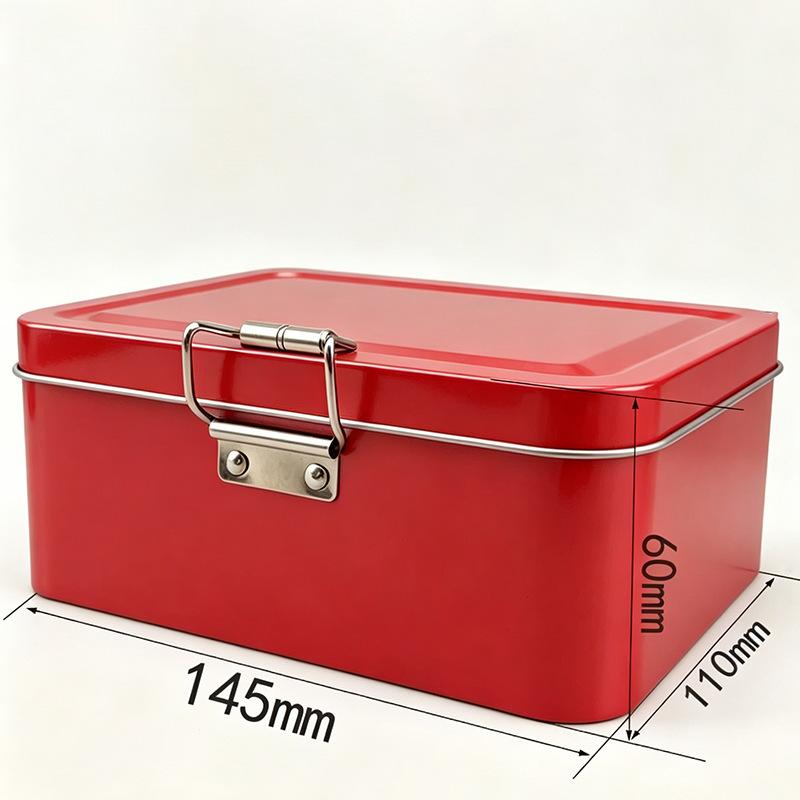 Old Fashioned Rectangular Iron Storage Tin 1Pc Frosted Buckle Durable Tinplate Container for DIY Craft Parts Hardware Organizing
