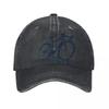Minimal Road Bicycle Line Art Washed Baseball Cap Outdoor For Womens Unisex FeUnisex Dad Hat