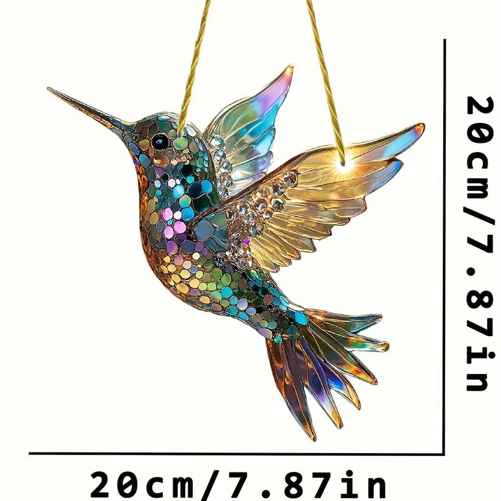 Bunter Wunderschöner Kolibri Anhänger Acryl Wind Sonnen Vögel Fensterhänger Windspiele Fänger Handwerk Vogel Geschenk Heimdeko
